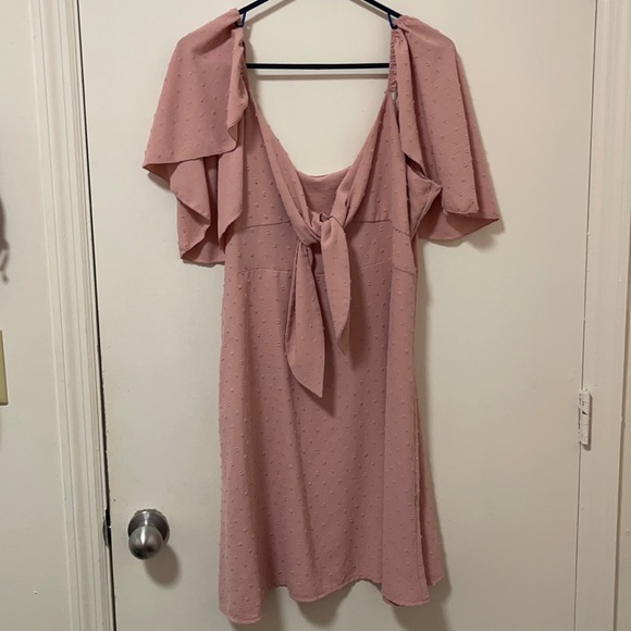 SHEIN Dresses & Skirts - SHEIN Knot Front Ruffle Trim Tie Backless A-line Dress